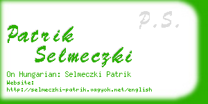 patrik selmeczki business card